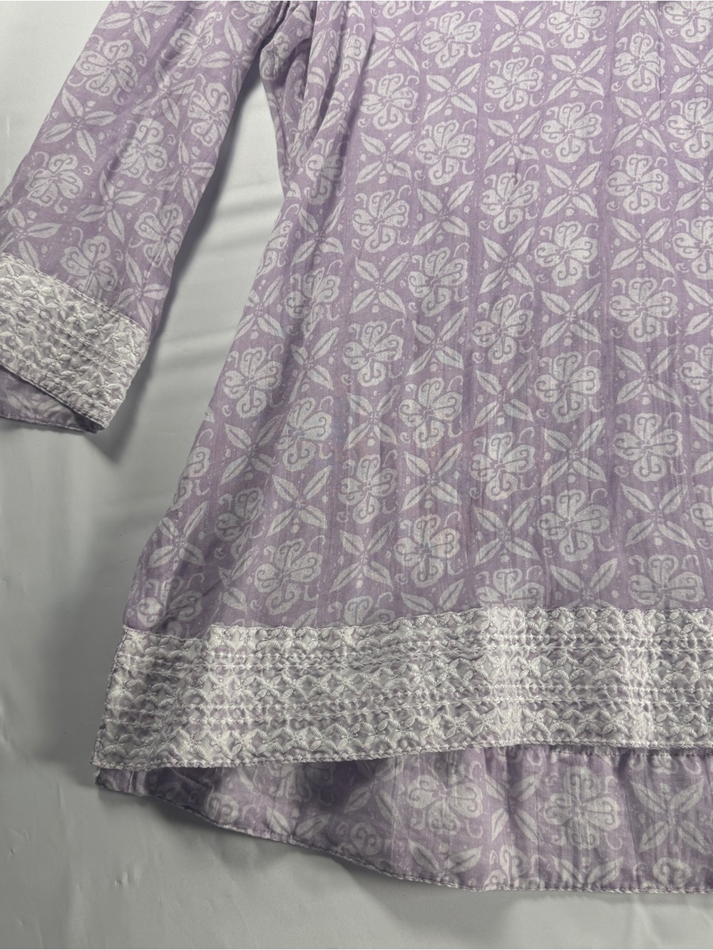 NWT Sigrid Olsen Women XL Tunic Blouse Matching Scarf Set Purple Floral - Picture 9 of 14
